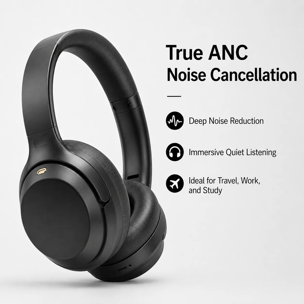 Anc Wireless Over Ear Headphones - Gaming Headset Bluetooth Headphones ANC Over-Ear