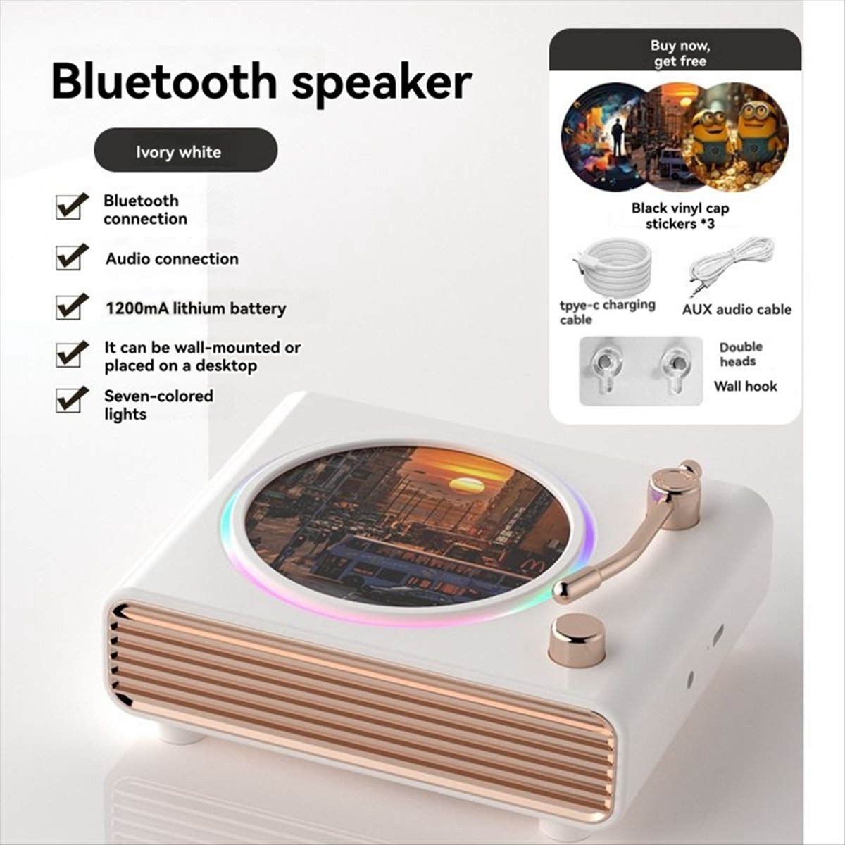 *X07A Portable Retro White Blu - Speakers recension och pris