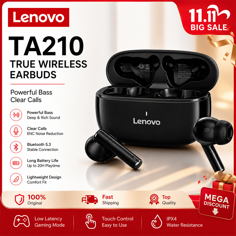 Lenovo TA210 Bluetooth Wireles - Anc Wireless Over Ear Headphones recension och pris