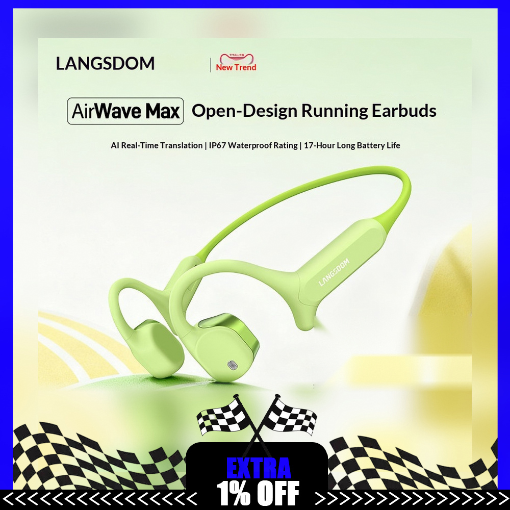 LANGSDOM AirWave Max Open Ear  - Bone Conduction Running Headphones recension och pris