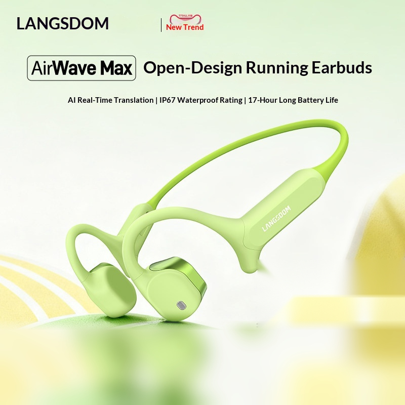 LANGSDOM AirWave Max Open Ear  - Bone Conduction Running Headphones recension och pris