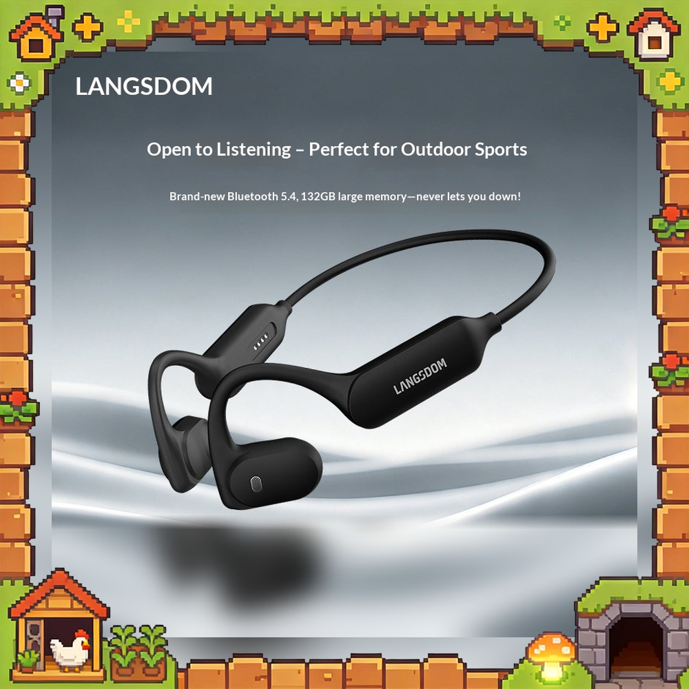 LANGSDOM AirWave Open Ear Blue - Bone Conduction Running Headphones recension och pris