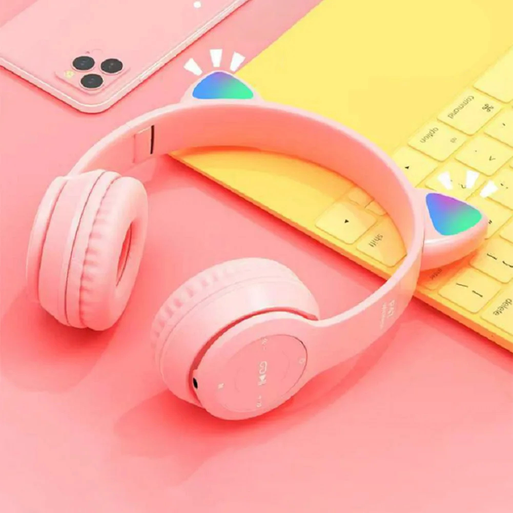 Cute Cat Ear Wireless Headphon - Cat Ear Bluetooth Headset Led recension och pris