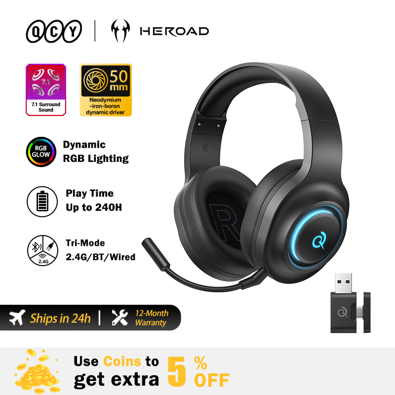 QCY Heroad V200 Gaming Headset - Gaming Headset With Mic Rgb recension och pris