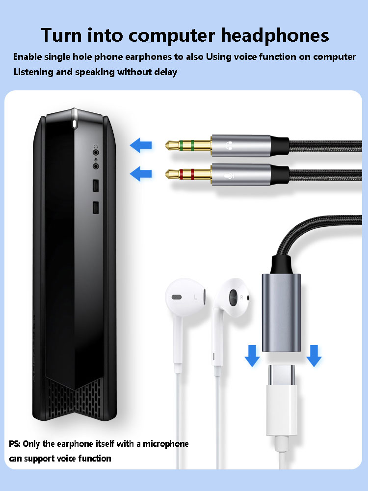 3.5mm Male to Type-C Aux Audio - Type C Wired Earphones With Mic recension och pris
