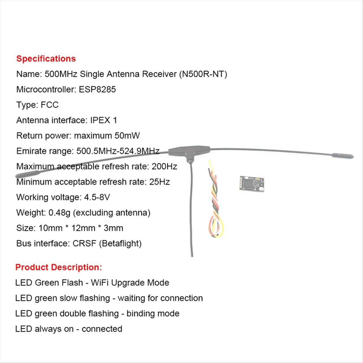 500MHz Receiver 500.5MHz-524.9 - Drones recension och pris