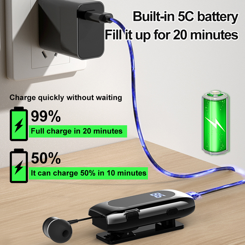 K55 Lapel Bluetooth Headset Li - Type C Wired Earphones With Mic recension och pris