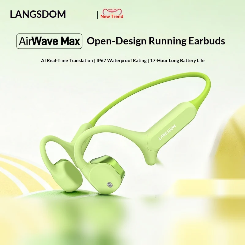 LANGSDOM AirWave Max Open Ear  - Bone Conduction Running Headphones recension och pris